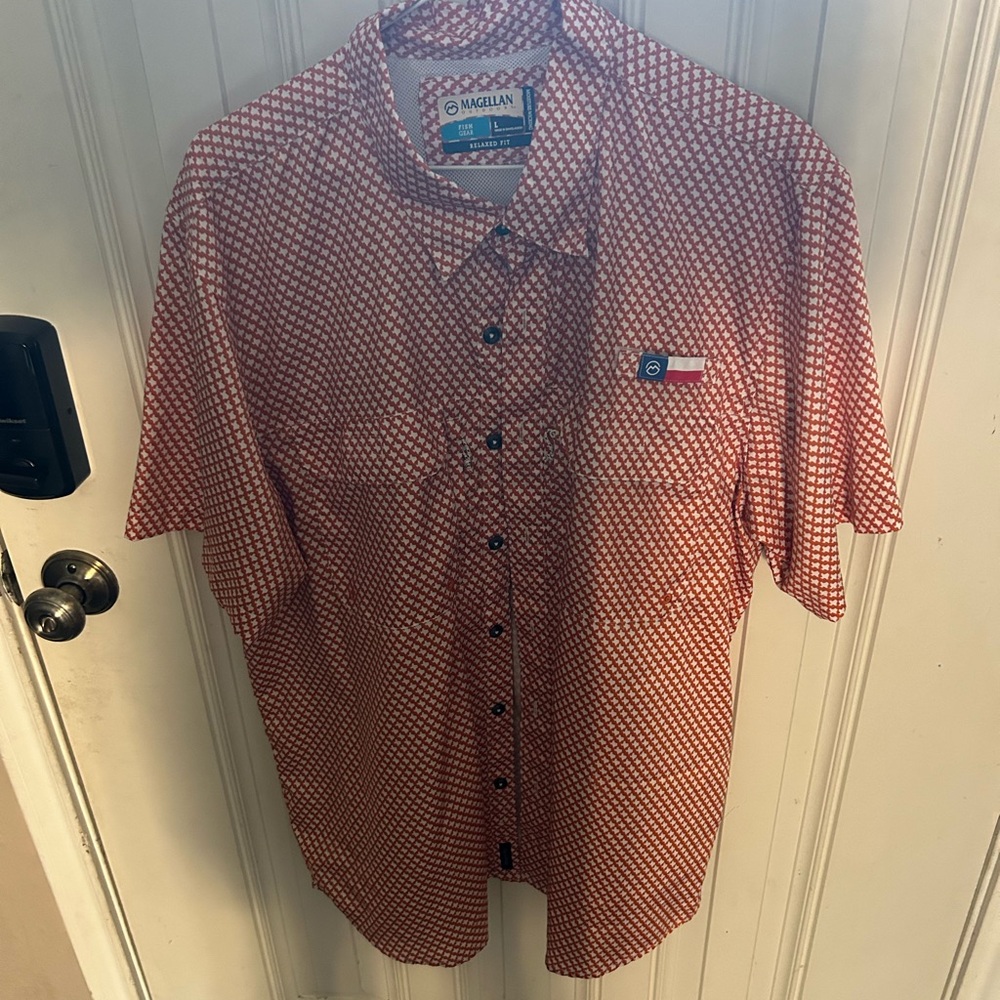 Magellan Outdoors Men's orange Patterned Shirt